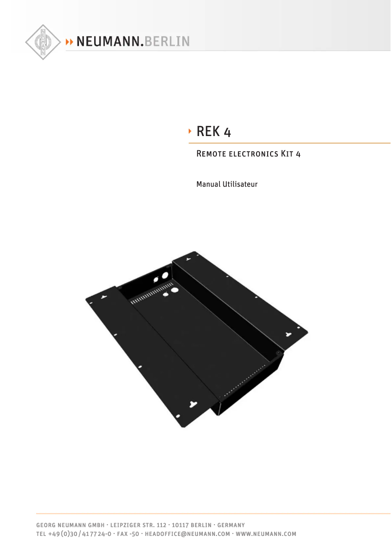Page 1 de la notice Manuel utilisateur Neumann REK 4