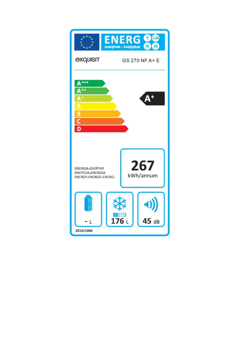 Page 1 de la notice Manuel utilisateur Exquisit GS270NFA+E