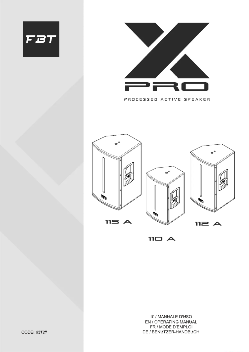 Image de la première page du manuel de l'appareil X-PRO 115A B-Stock