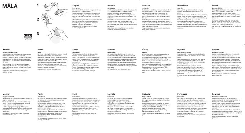 Page 1 de la notice Manuel utilisateur Ikea MÅLA 304.565.93