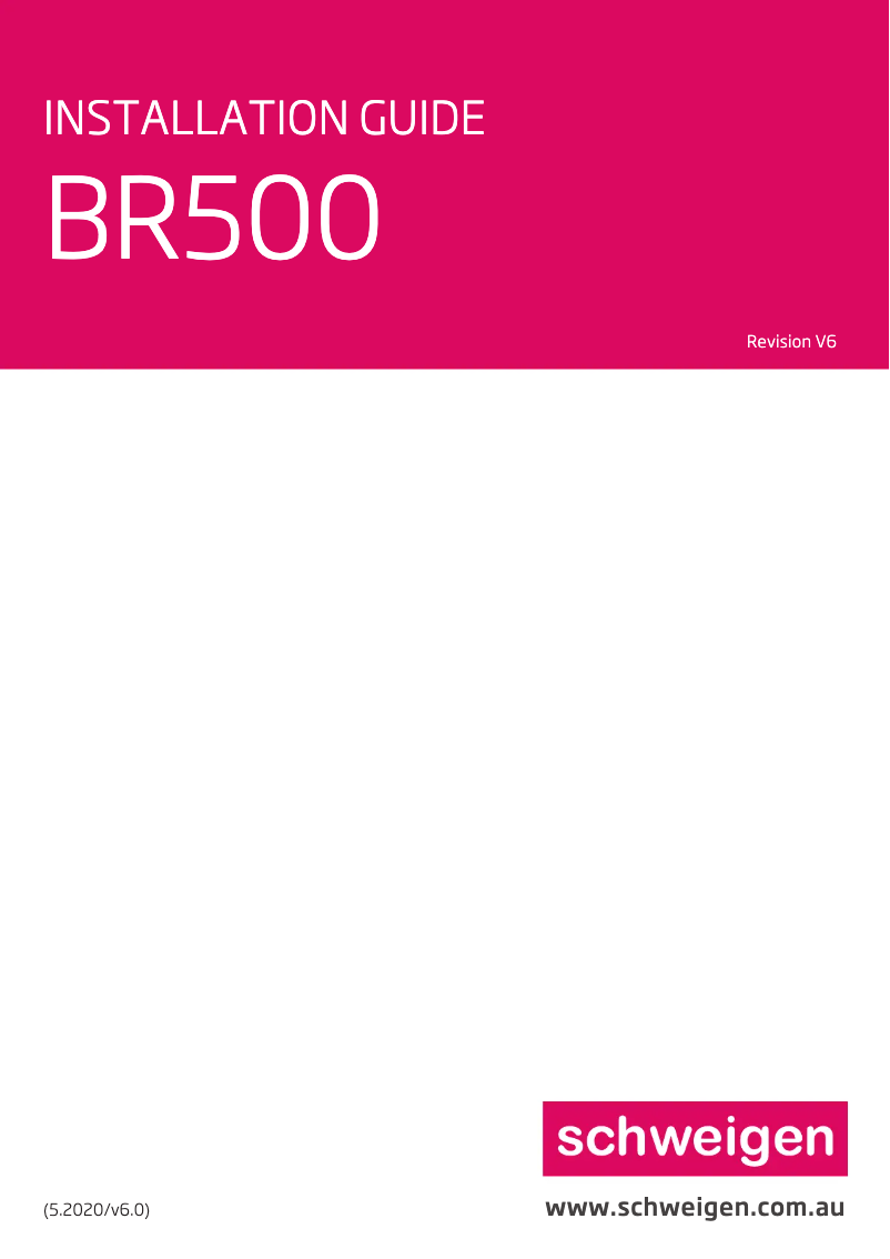 Imagen de la primera página del manual del dispositivo BR500