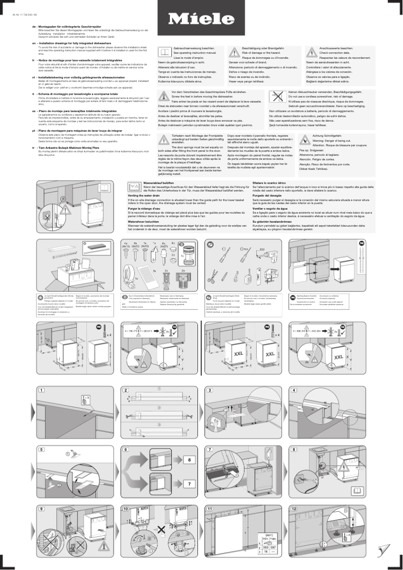 Page 1 de la notice Instructions / montage Miele G 7970 SCVi AutoDos K2O