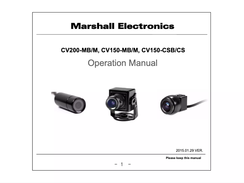 Image de la première page du manuel de l'appareil CV150-CSB