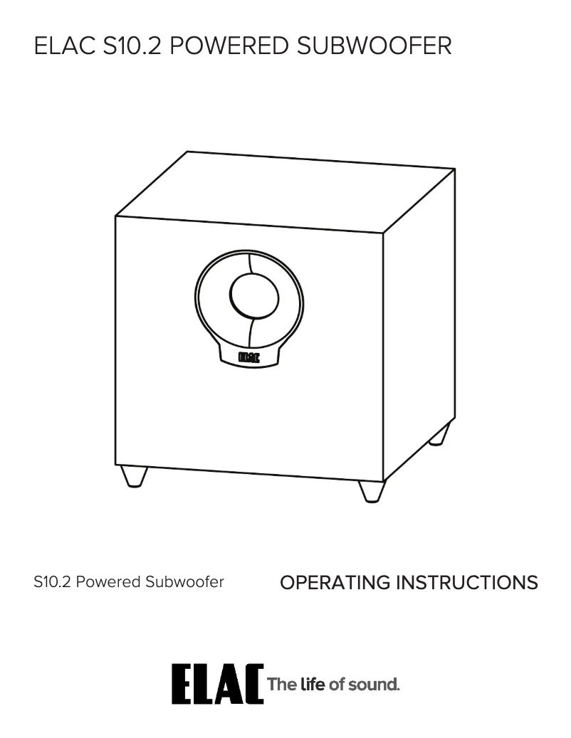 Page n°1 - Manuel utilisateur ELAC S10.2