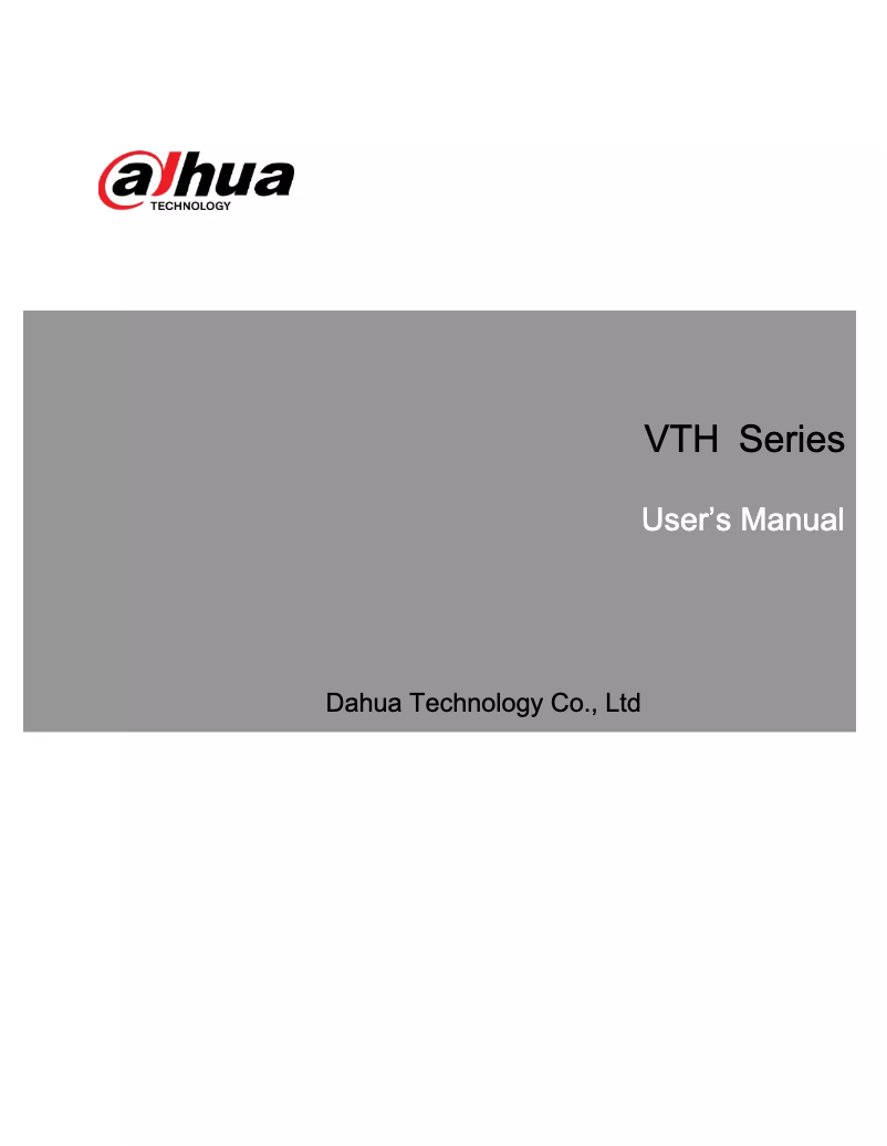 Página 1 del manual Manual de usuario Dahua Technology DHI-VTH5221D-S