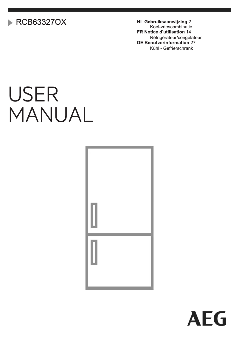 Page n°1 - Manuel utilisateur AEG RCB63327OX