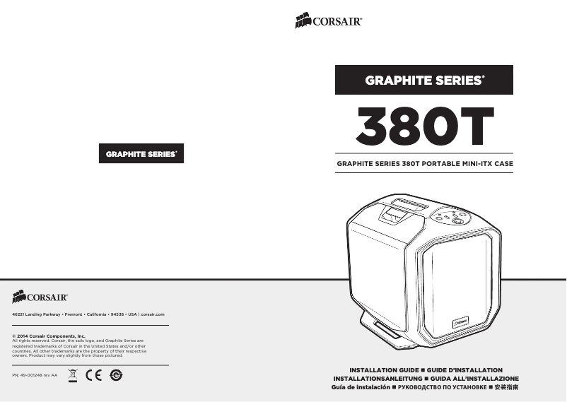 Page 1 de la notice Manuel utilisateur Corsair Graphite 380T