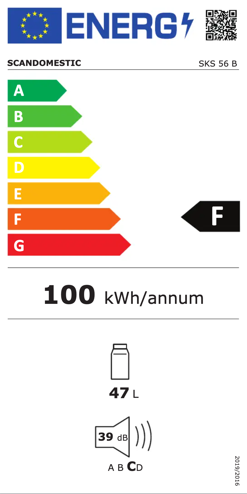 Page n°1 - Label énergétique Scandomestic SKS 56 B