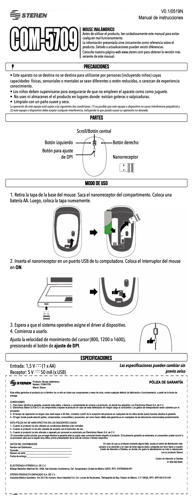Image de la première page du manuel de l'appareil COM-5709
