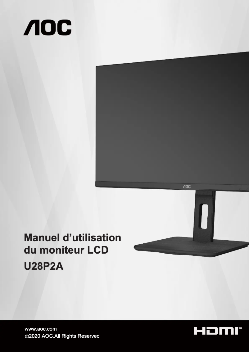 Page n°1 - Manuel utilisateur AOC U28P2A