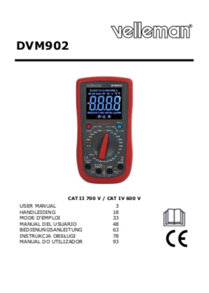 Página 1 del manual Manual de usuario Velleman DVM902