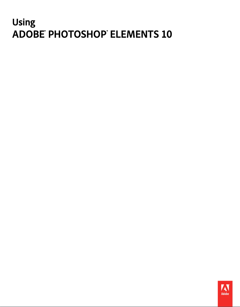 Page 1 de la notice Manuel utilisateur Adobe Photoshop Elements 10