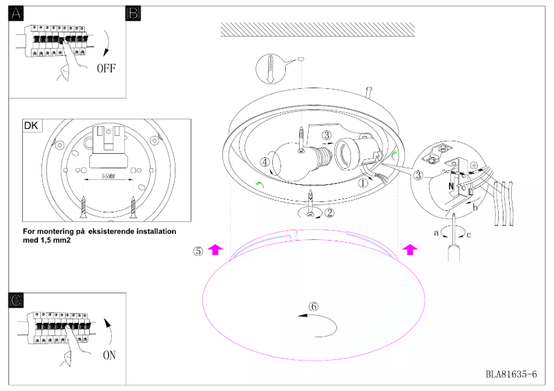 Page 1 de la notice Manuel utilisateur Eglo Ella