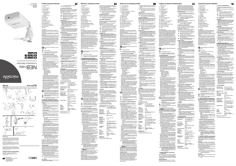 Page 1 de la notice Manuel utilisateur Microlife NEB 1000
