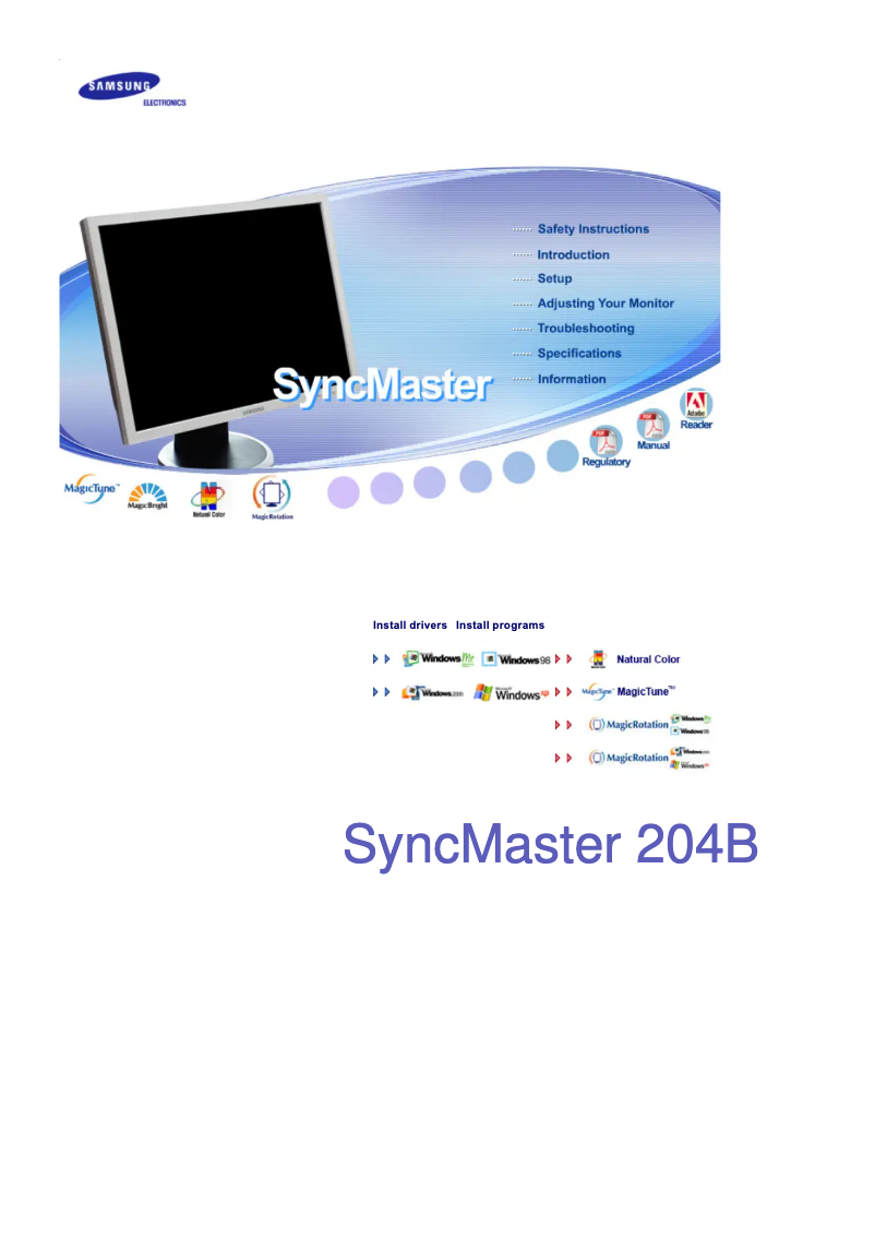 Image de la première page du manuel de l'appareil SyncMaster 204B