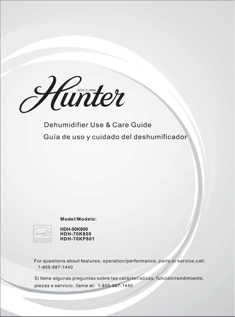 Page n°1 - Manuel utilisateur Hunter HDH-70K800