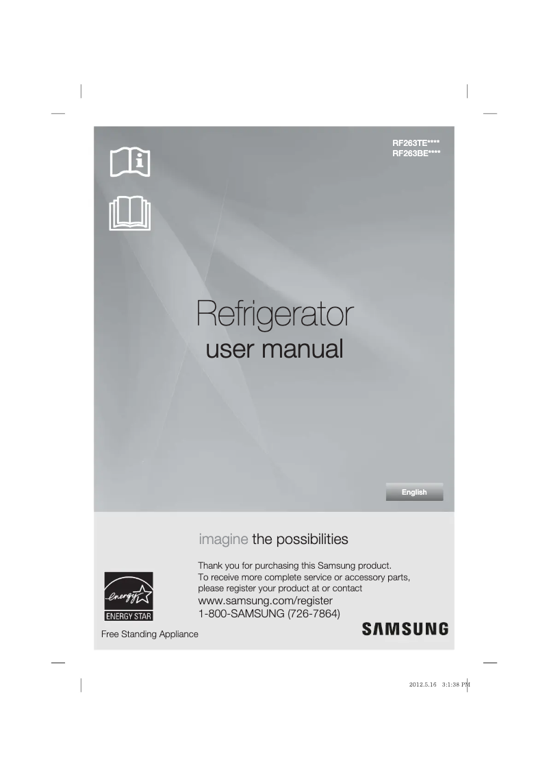 Page 1 de la notice Manuel utilisateur Samsung RF263BEAESG