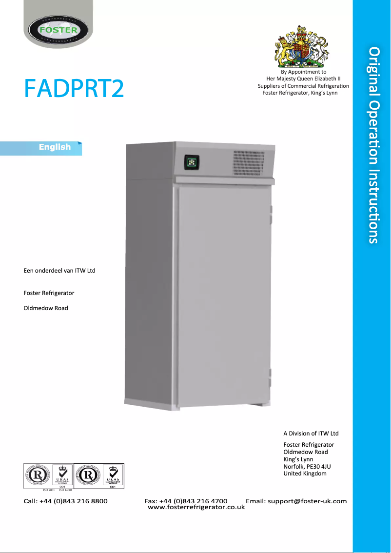 Page n°1 - Manuel utilisateur Foster FADPR2