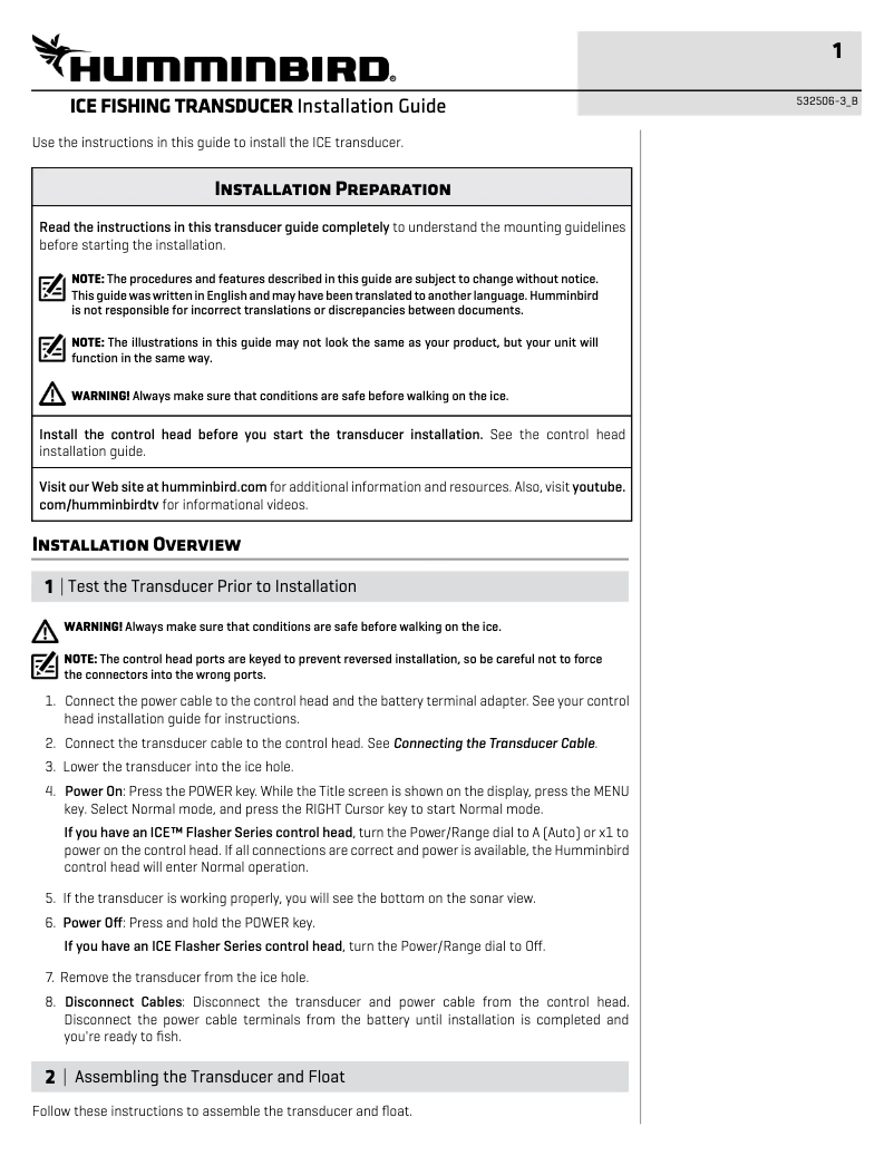 Imagen de la primera página del manual del dispositivo Helix 12 CHIRP MEGA DI+ GPS G4N
