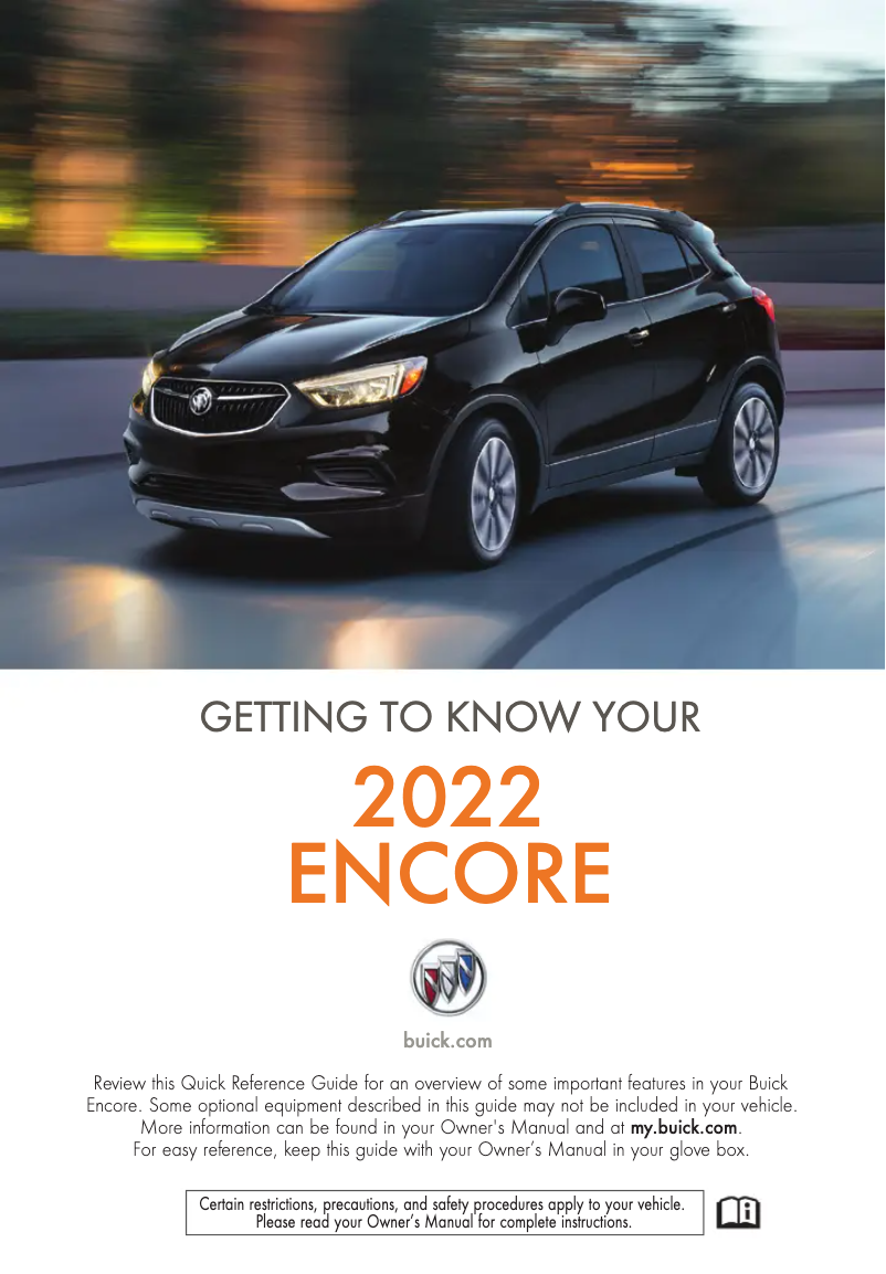 Page 1 de la notice Guide de démarrage rapide Buick Encore GX (2022)