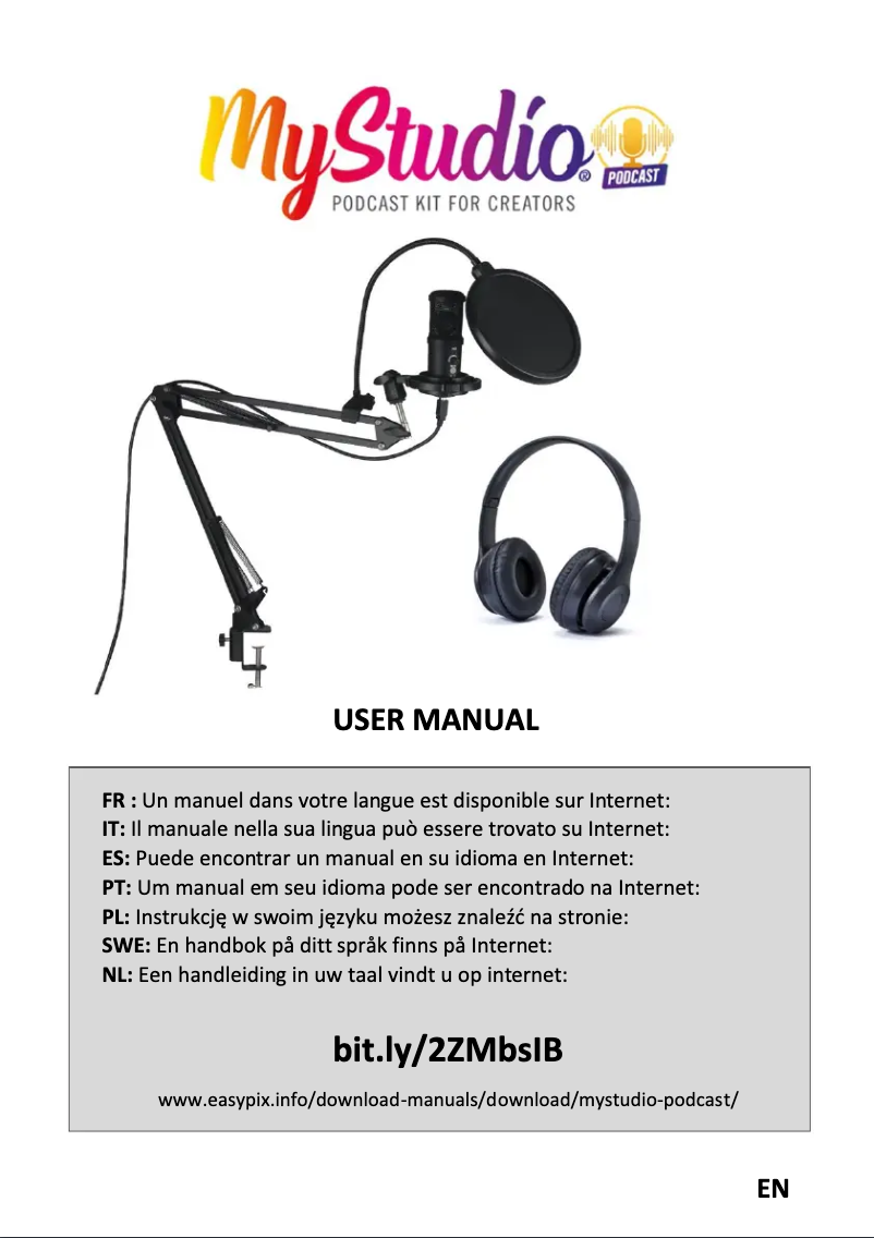 Page n°1 - Manuel utilisateur Easypix MyStudio Podcast