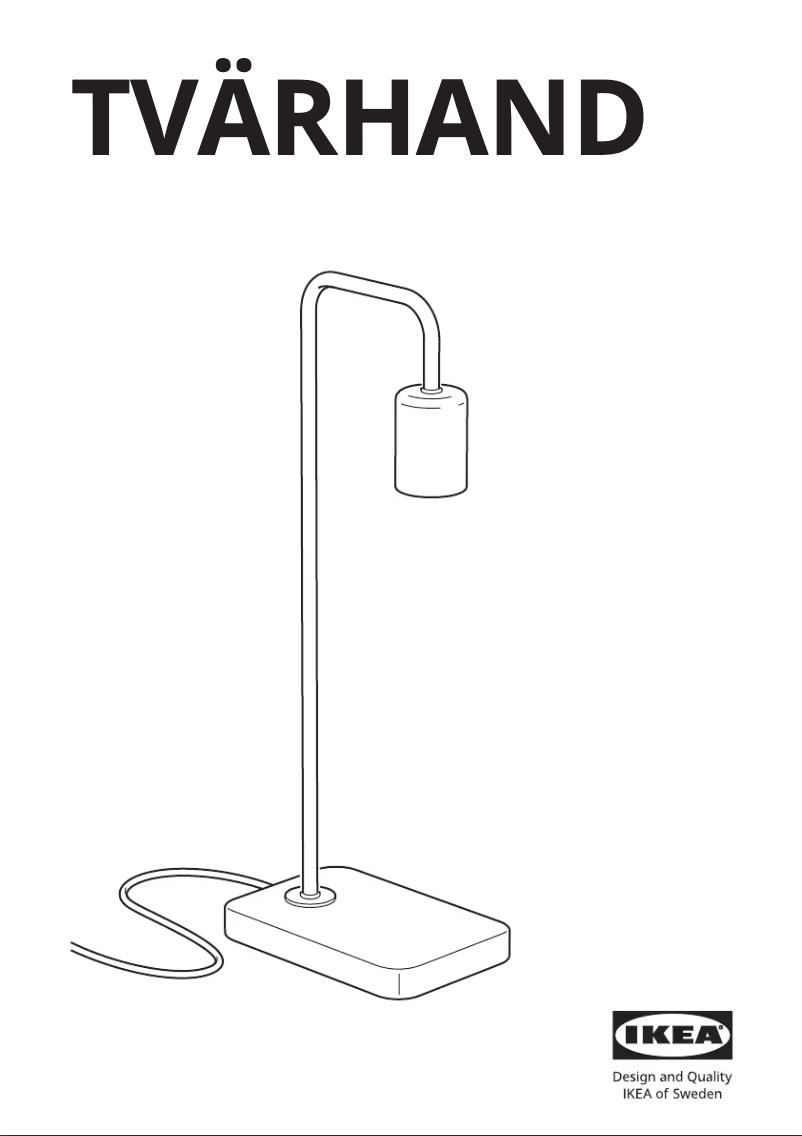Page 1 de la notice Manuel utilisateur Ikea TVÄRHAND 105.373.45