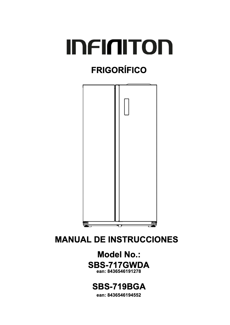 Page 1 de la notice Manuel utilisateur Infiniton SBS-717GWDA
