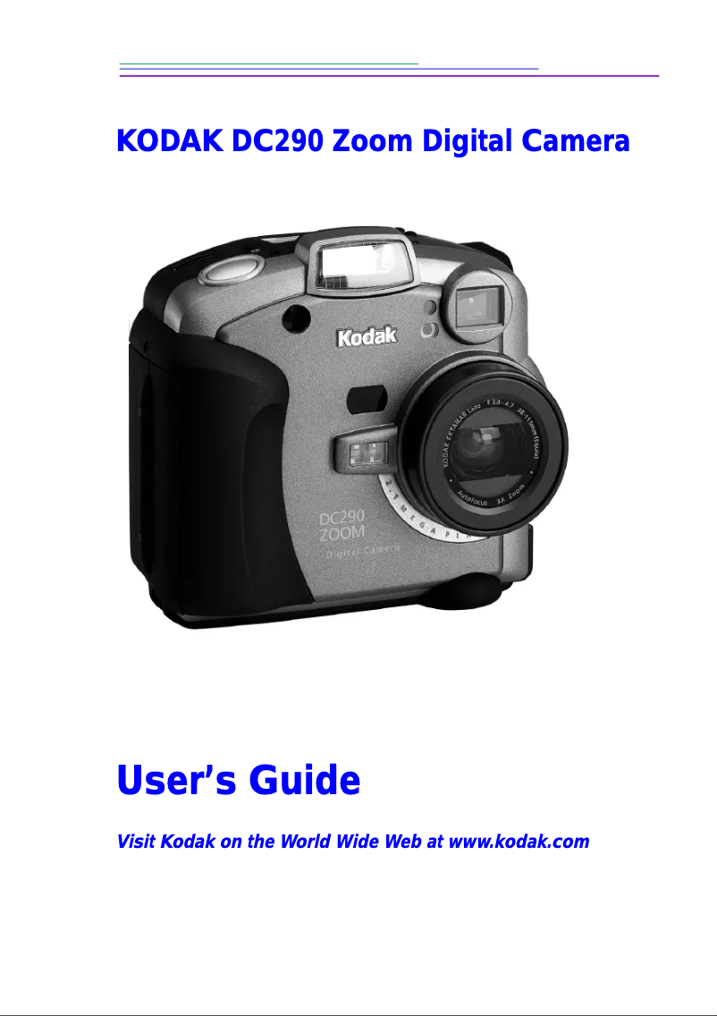 Page 1 de la notice Manuel utilisateur Kodak DC290 Zoom