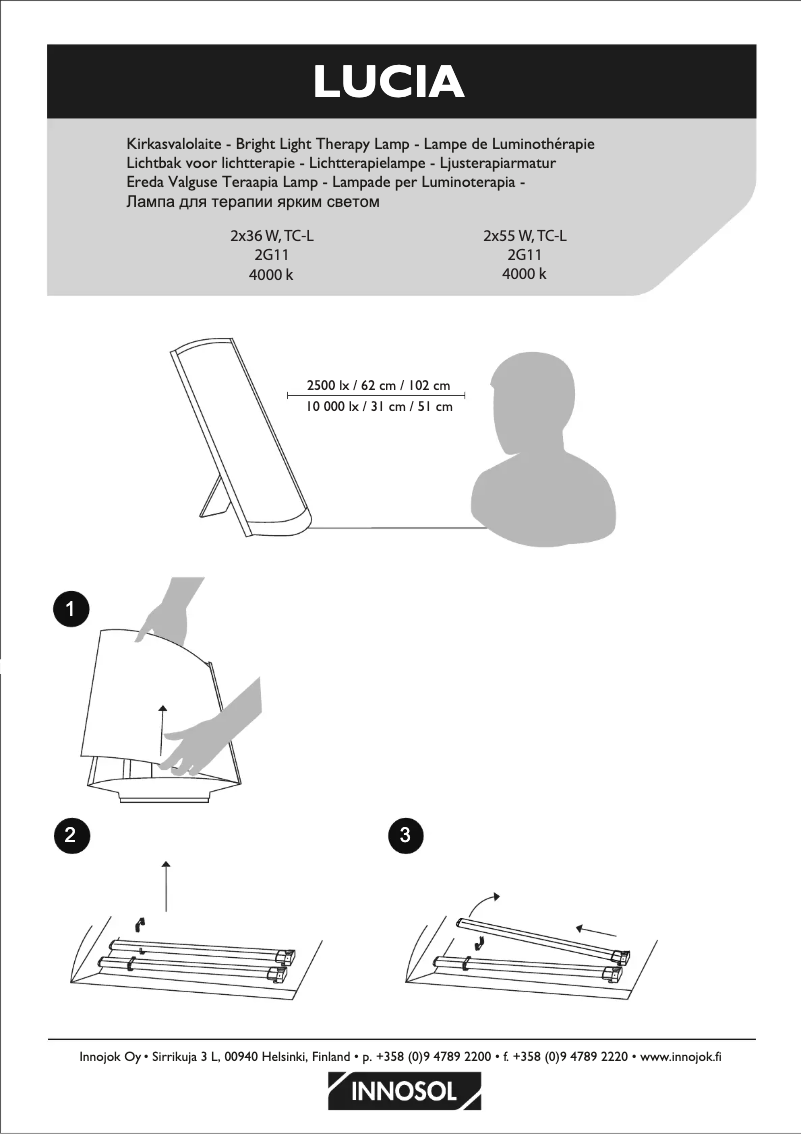 Page 1 de la notice Manuel utilisateur Innosol Lucia 2×55 DIM