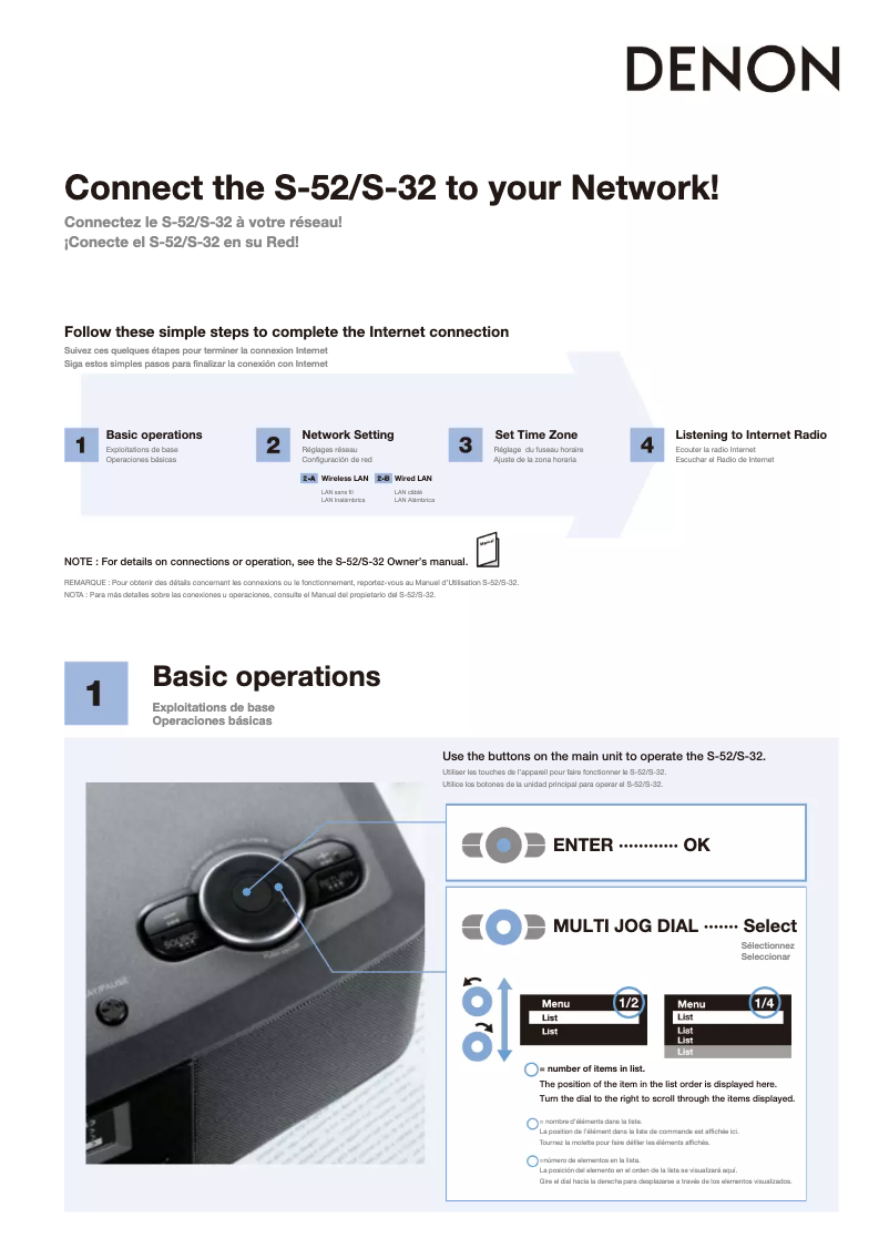 Página 1 del manual Manual de usuario Denon S-52