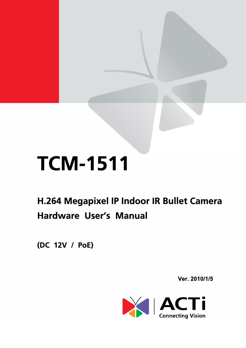 Page n°1 - Manuel utilisateur ACTi TCM-1511