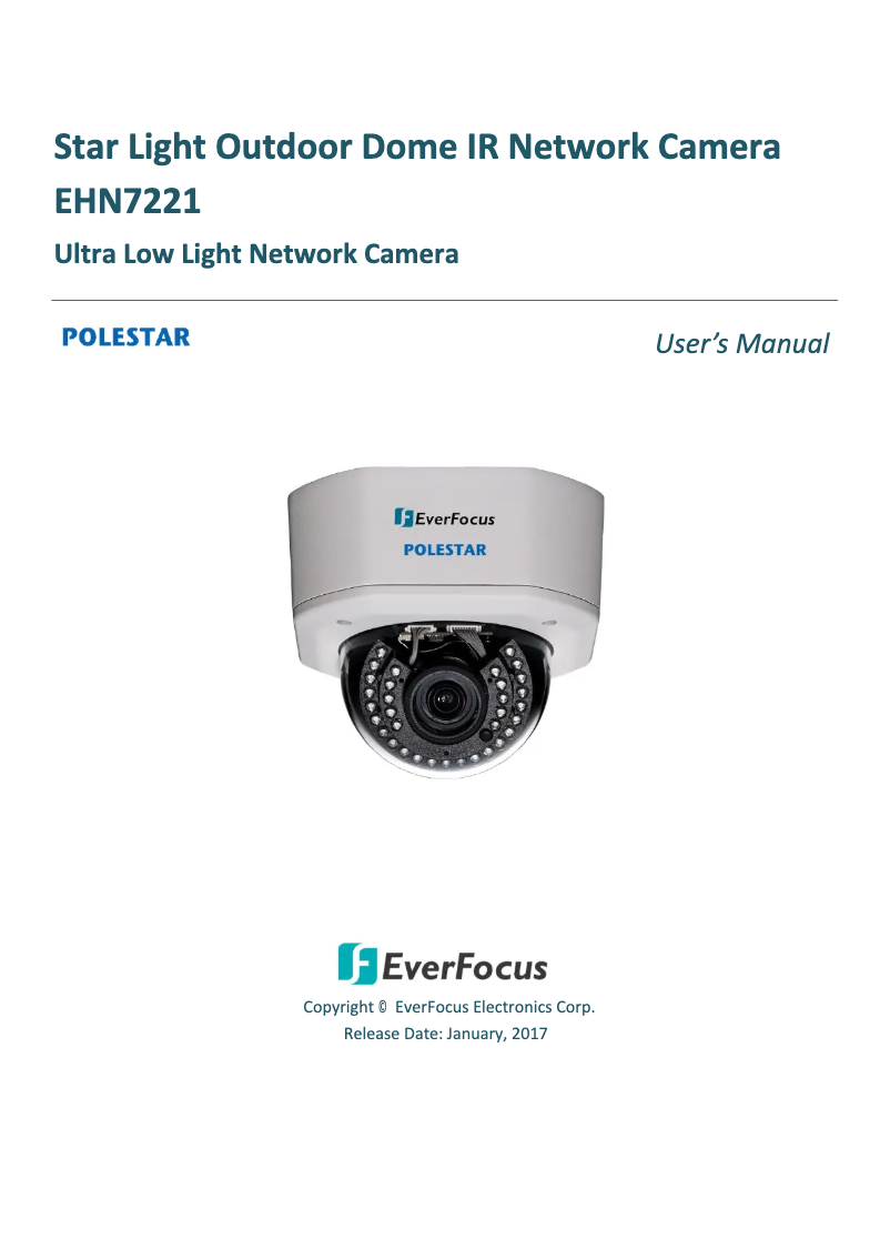 Page n°1 - Manuel utilisateur EverFocus Polestar EHN7221