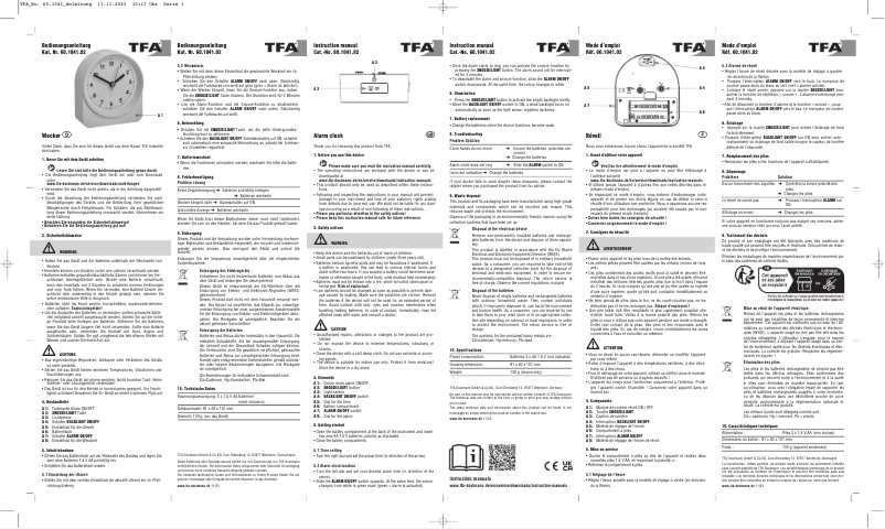 Page 1 de la notice Manuel utilisateur TFA 60.1041.02