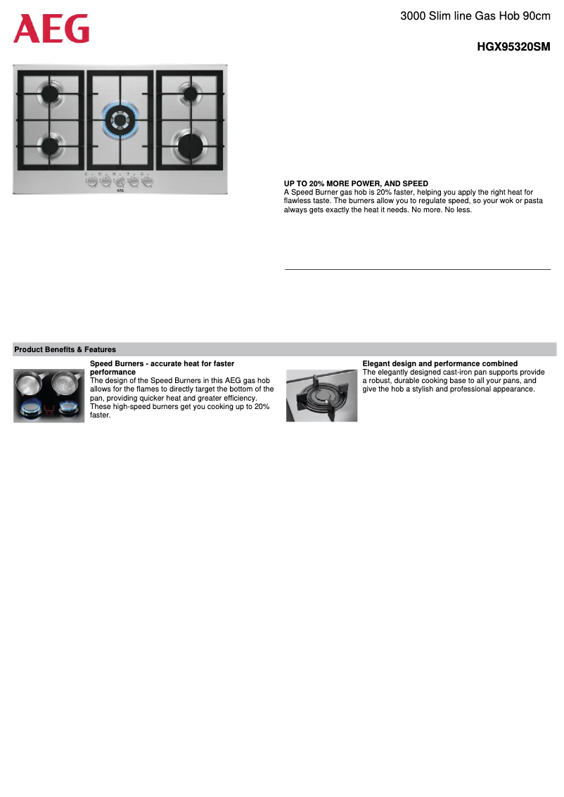 Página 1 del manual Ficha técnica AEG HGX95320SM