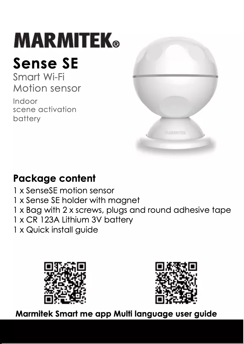 Page n°1 - Manuel utilisateur Marmitek Sense SE