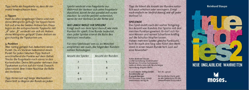 Page n°1 - Manuel utilisateur moses. True Stories 2 - Neue unglaubliche Wahrheiten