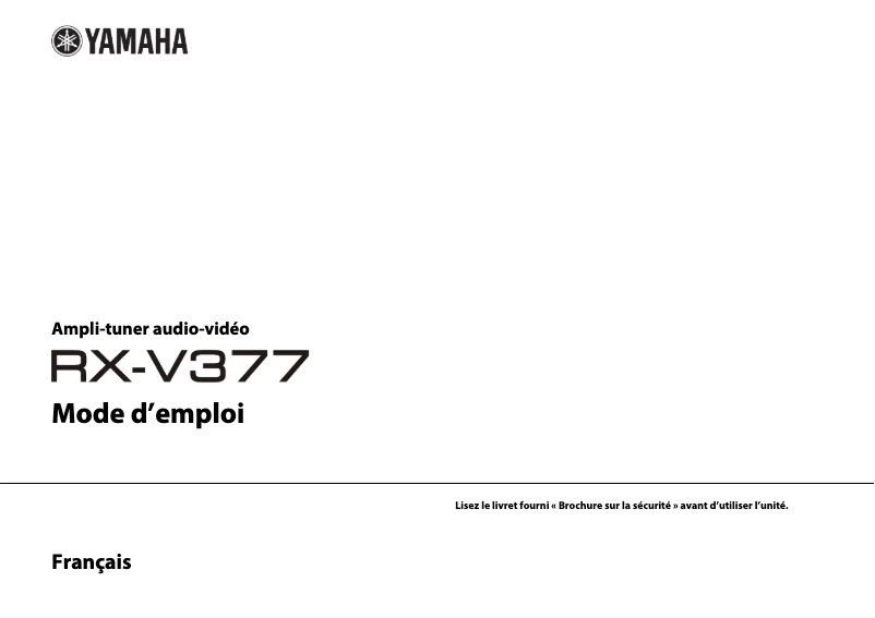 Page n°1 - Manuel utilisateur Yamaha RX-V377