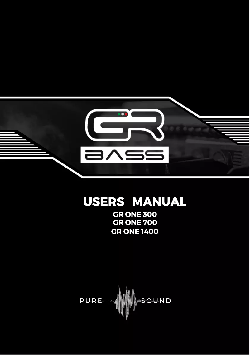 Page 1 de la notice Manuel utilisateur GR Bass One 1400