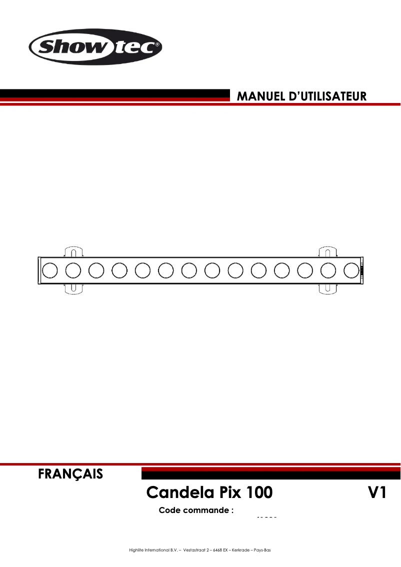Page 1 de la notice Manuel utilisateur Showtec Candela Pix 100