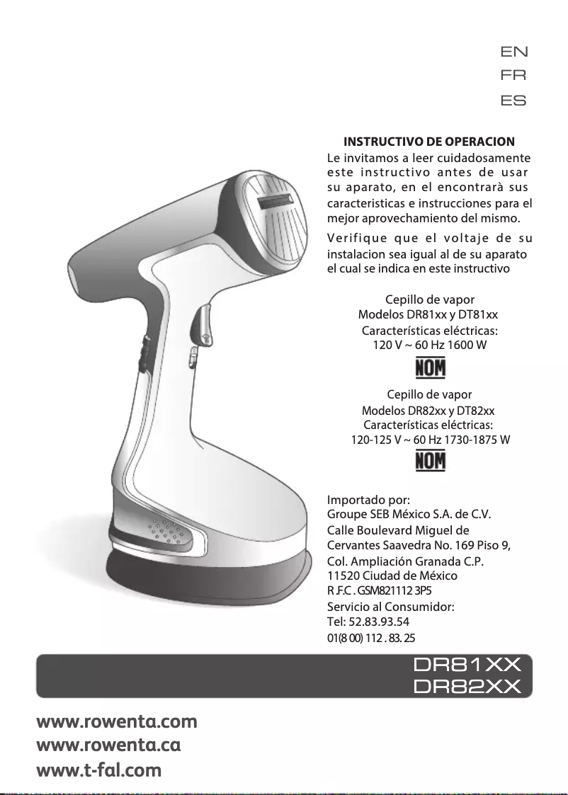 Page n°1 - Manuel utilisateur Rowenta X-Cel Steam DR8180