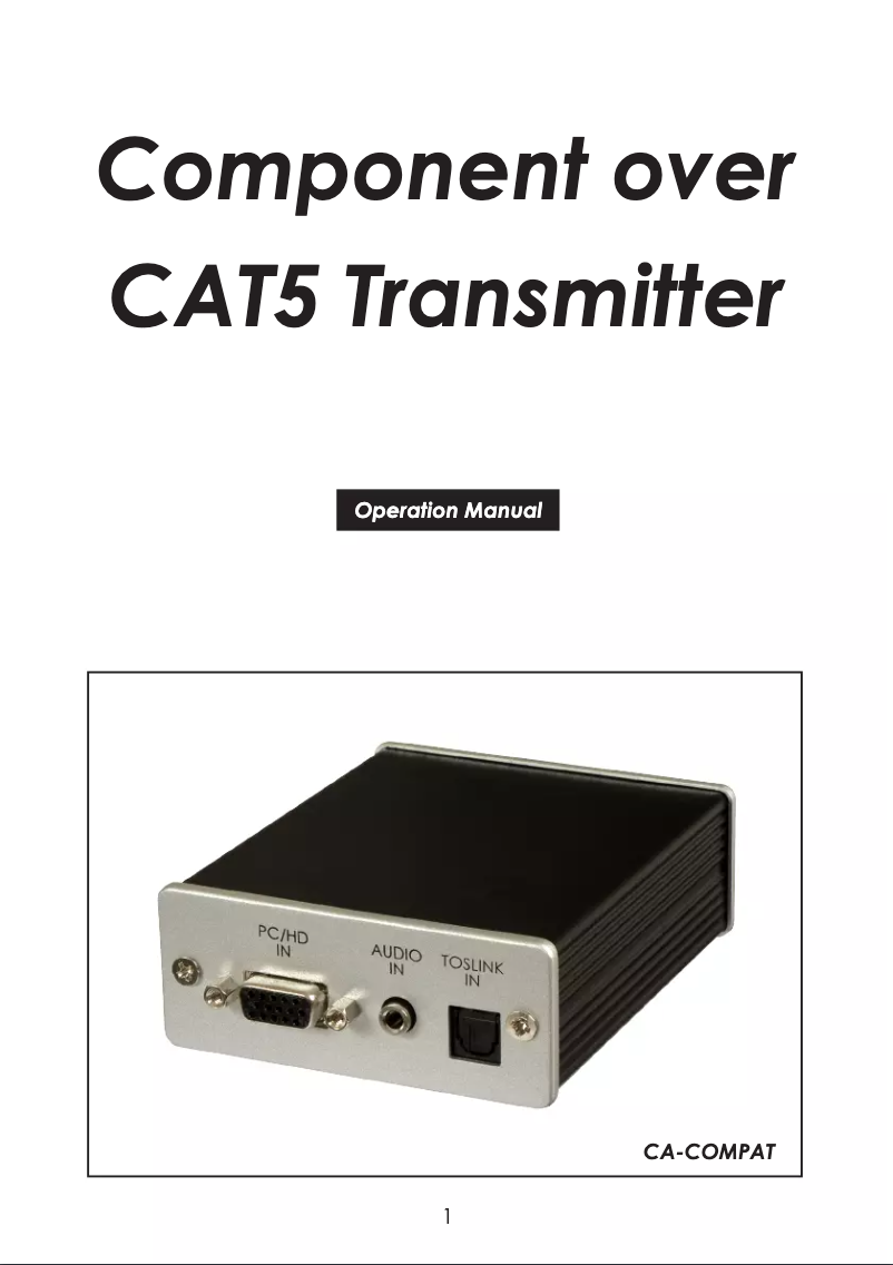 Image de la première page du manuel de l'appareil CA-COMPAT