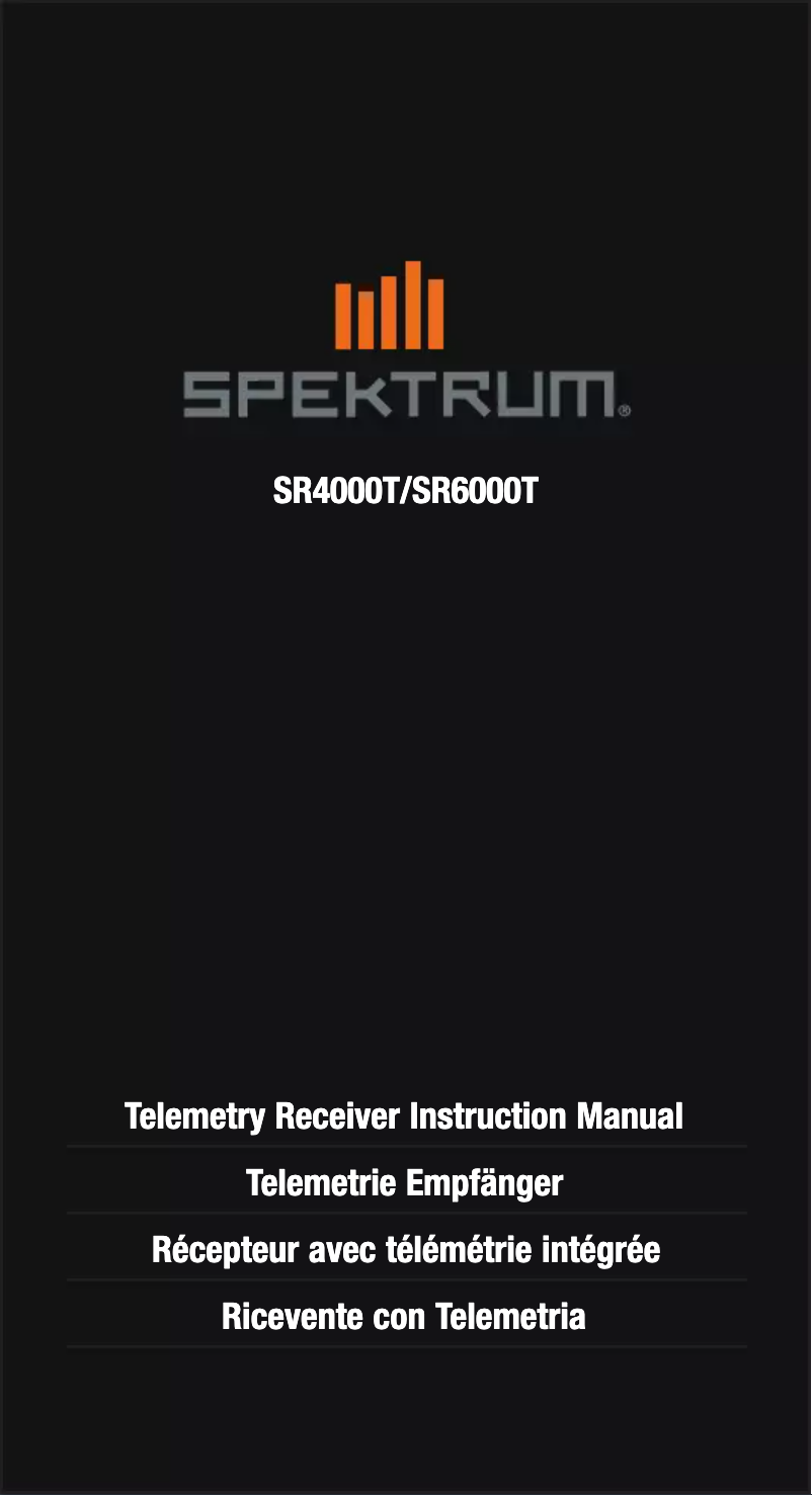 Page n°1 - Manuel utilisateur Spektrum SR4000T