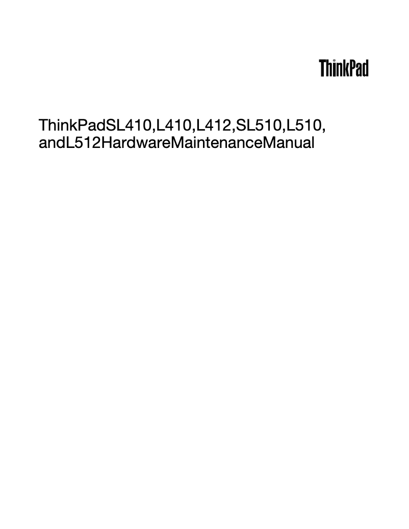 Page 1 de la notice Manuel utilisateur Lenovo ThinkPad L412