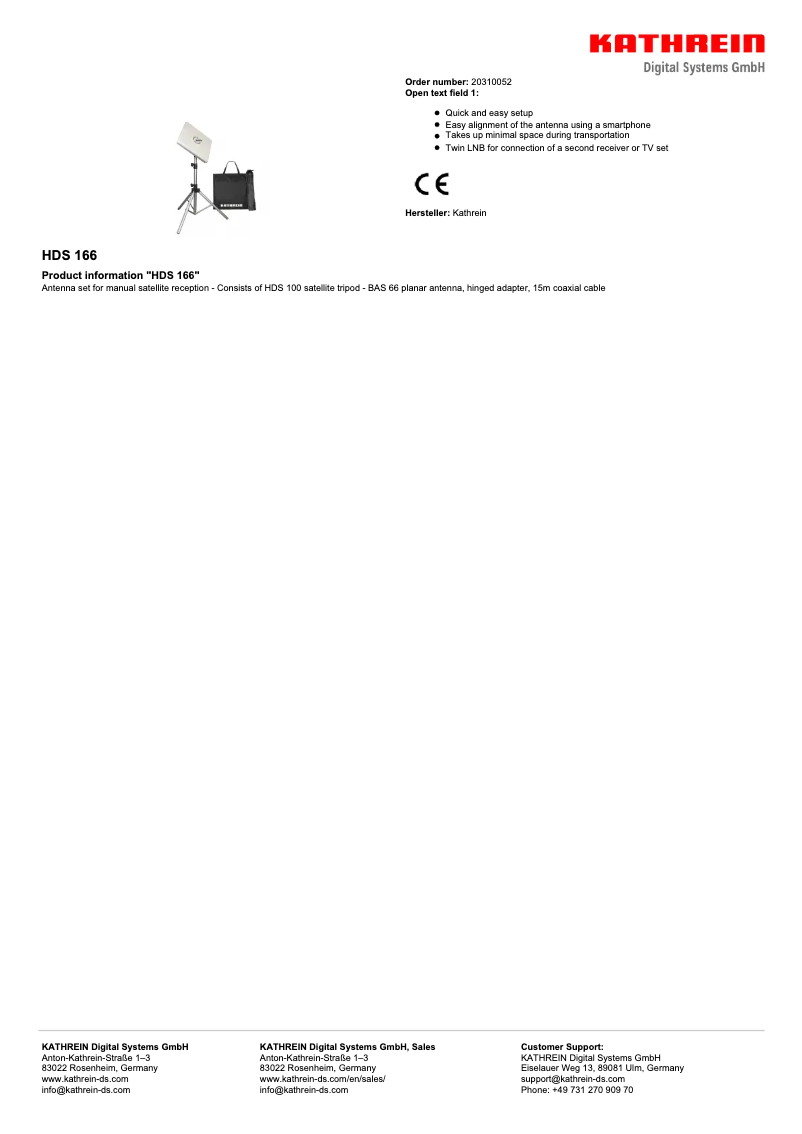 Image de la première page du manuel de l'appareil HDS 166