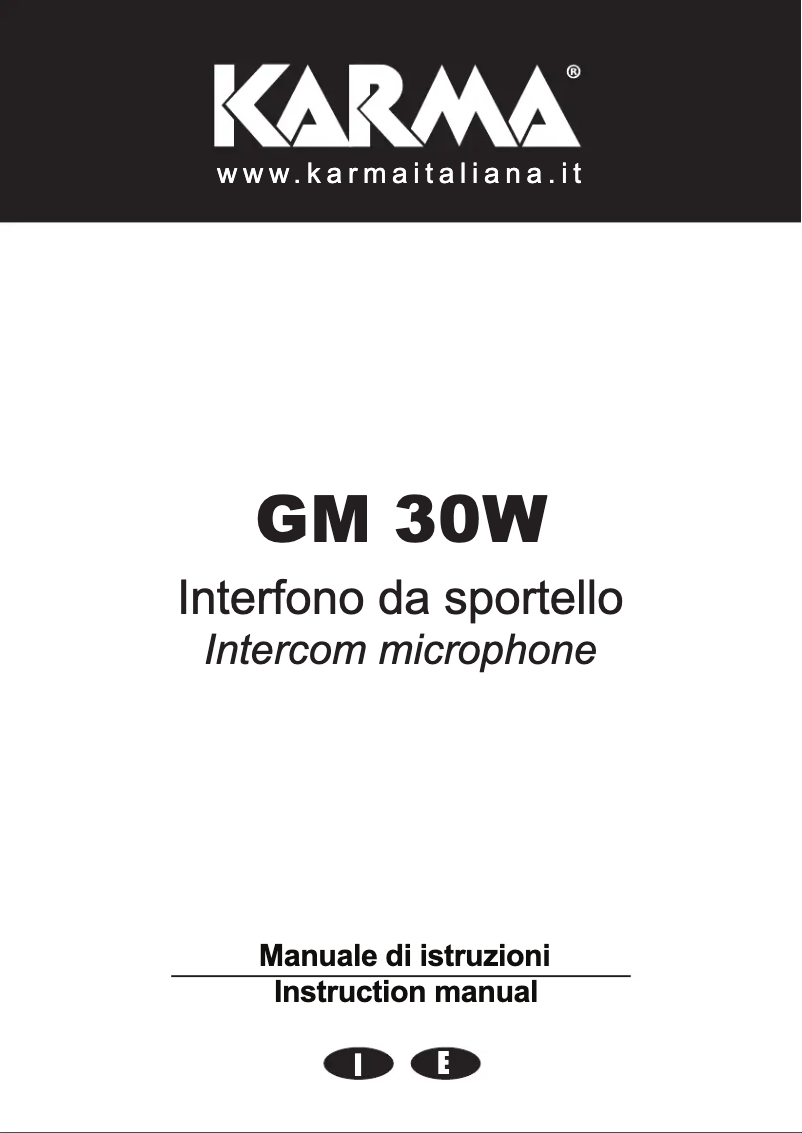 Page n°1 - Manuel utilisateur Karma GM 30W