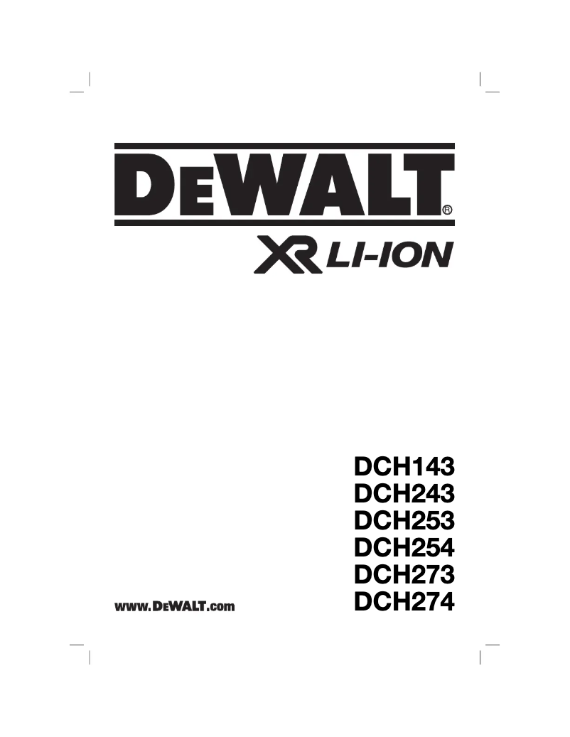 Page 1 de la notice Manuel utilisateur DeWalt DCH275