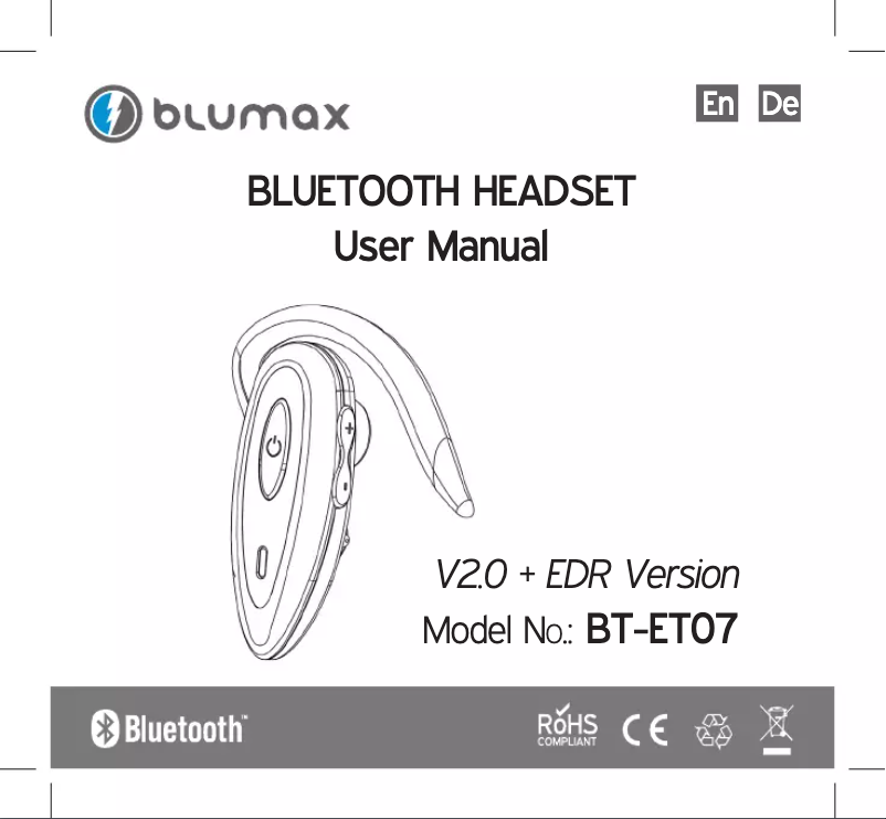 Image de la première page du manuel de l'appareil BT-ET07