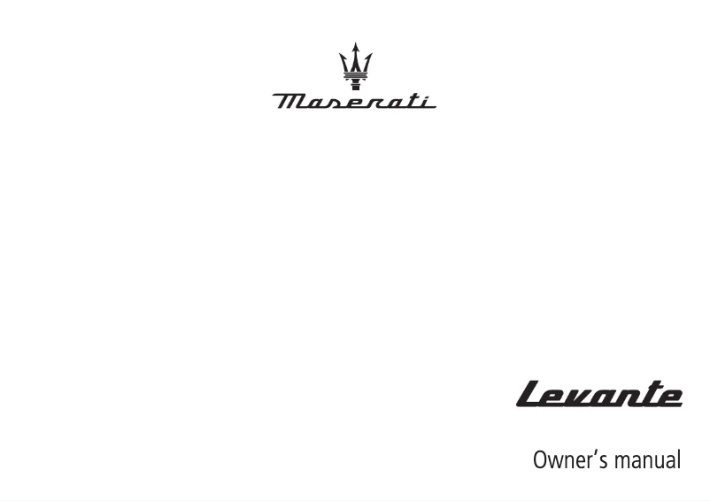 Page n°1 - Manuel utilisateur Maserati Levante (2021)