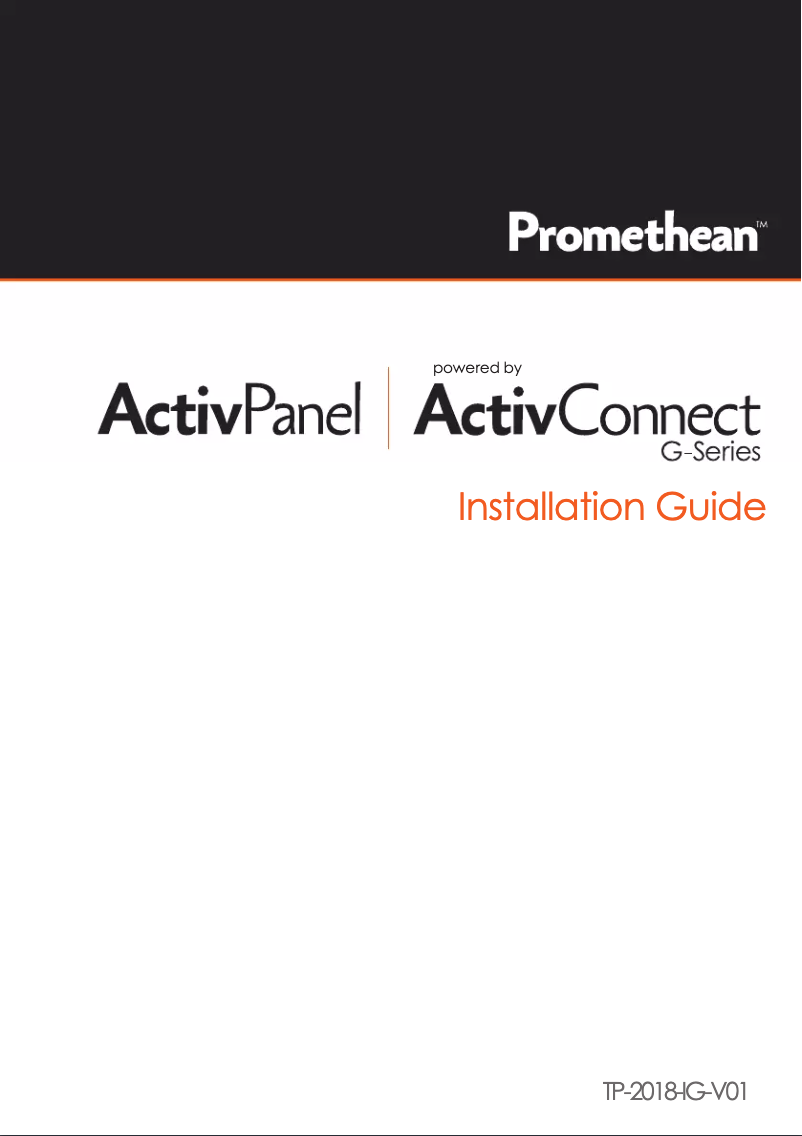 Page n°1 - Manuel utilisateur Promethean ActivPanel AP4-80E