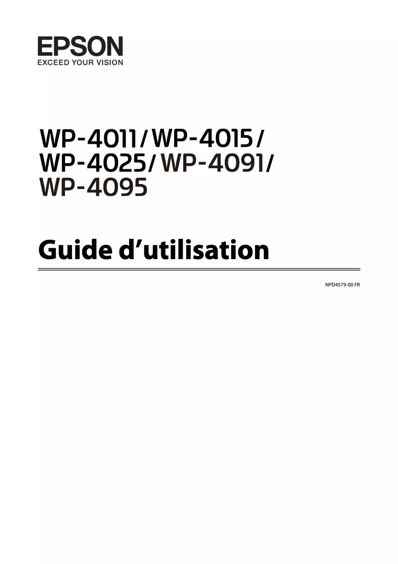 Page 1 de la notice Manuel utilisateur Epson WorkForce Pro WP-M4095DN